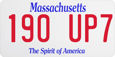 MA license plate 190UP7