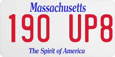 MA license plate 190UP8
