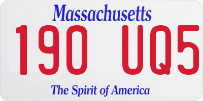 MA license plate 190UQ5