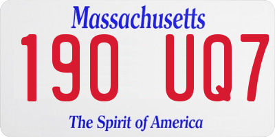 MA license plate 190UQ7