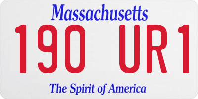 MA license plate 190UR1