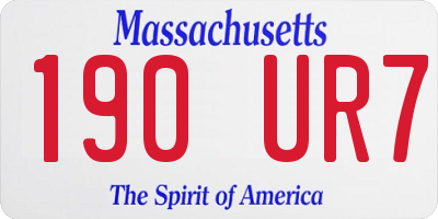 MA license plate 190UR7