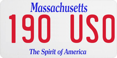 MA license plate 190US0