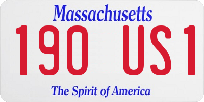 MA license plate 190US1