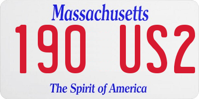 MA license plate 190US2