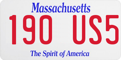 MA license plate 190US5