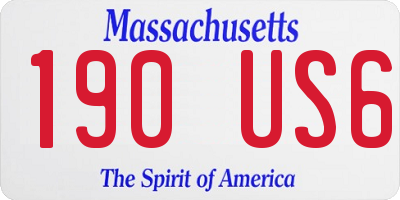 MA license plate 190US6