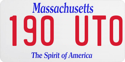 MA license plate 190UT0
