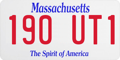 MA license plate 190UT1