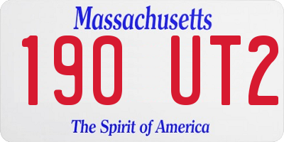 MA license plate 190UT2