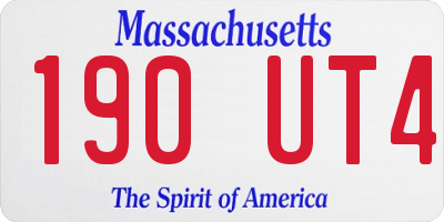 MA license plate 190UT4