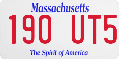 MA license plate 190UT5