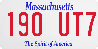 MA license plate 190UT7