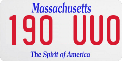 MA license plate 190UU0