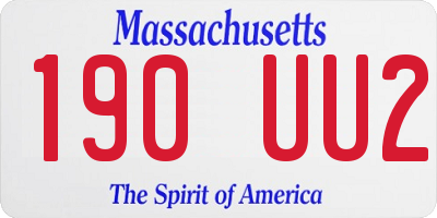MA license plate 190UU2