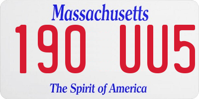 MA license plate 190UU5