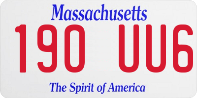 MA license plate 190UU6