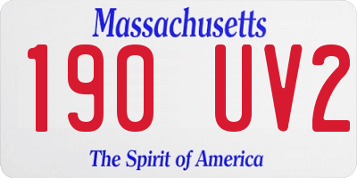 MA license plate 190UV2