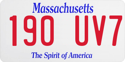 MA license plate 190UV7