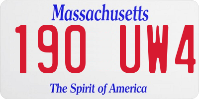 MA license plate 190UW4