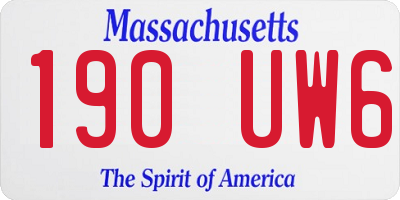 MA license plate 190UW6