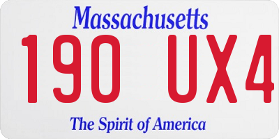 MA license plate 190UX4