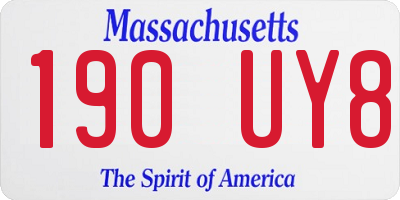 MA license plate 190UY8