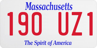 MA license plate 190UZ1