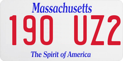 MA license plate 190UZ2