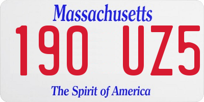 MA license plate 190UZ5