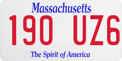 MA license plate 190UZ6