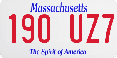 MA license plate 190UZ7