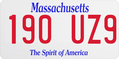 MA license plate 190UZ9
