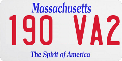 MA license plate 190VA2