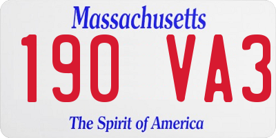MA license plate 190VA3
