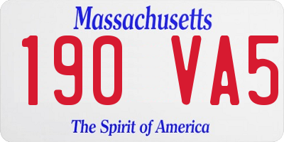 MA license plate 190VA5