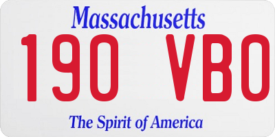 MA license plate 190VB0