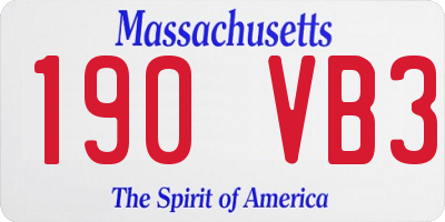 MA license plate 190VB3