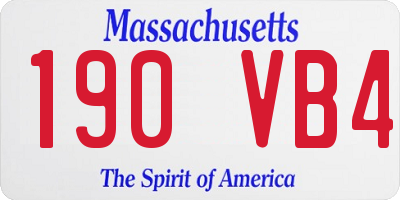 MA license plate 190VB4