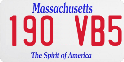 MA license plate 190VB5