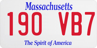 MA license plate 190VB7