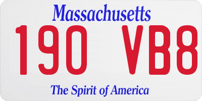 MA license plate 190VB8