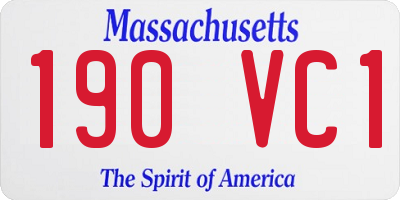 MA license plate 190VC1