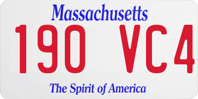MA license plate 190VC4