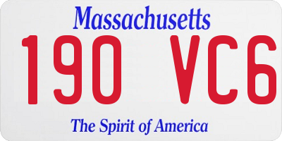MA license plate 190VC6