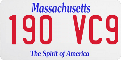 MA license plate 190VC9