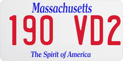 MA license plate 190VD2