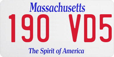 MA license plate 190VD5