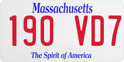 MA license plate 190VD7