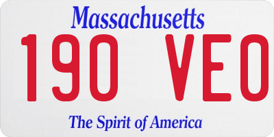 MA license plate 190VE0